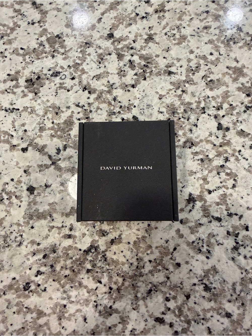 David Yurman Black and Silver Logo Jewelry Box for Ring